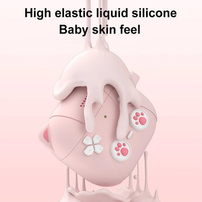 Cute Cat Paws 🐾 Silicone Case for AirPods 4 🎧 - Adorable Protection with Carabiner 🐱✨ - Pixie Quill