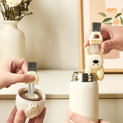Kawaii 4-in-1 Cup Lid Cleaning Brush 🥤✨ Portable & Adorable Water Bottle Scrubber for Sparkling Clean Tumblers! 🌟💖