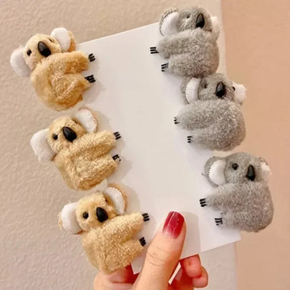Kawaii Koala Bear Plush Hair Clips for Adorable Hairstyles 🐨✨ Cute Animal Hairpins for Women & Girls - Perfect for Daily Wear! 🎀