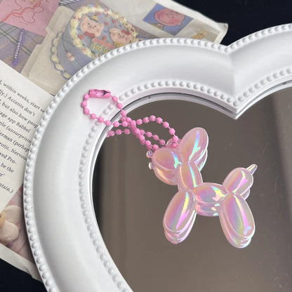 Kawaii Balloon Dog Keychain Models for Girls Sweet Ins Style Balloon Dog Phone Chain Key Buckle Accessories Bag Pendant Toys New
