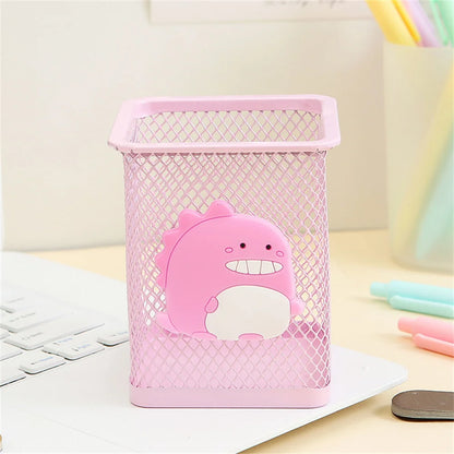 Kawaii Heart-Shaped Pen Holder 🌸 Cute Cartoon Organizer for Desk 🌈 Perfect Student & Office Decor ✏️✨