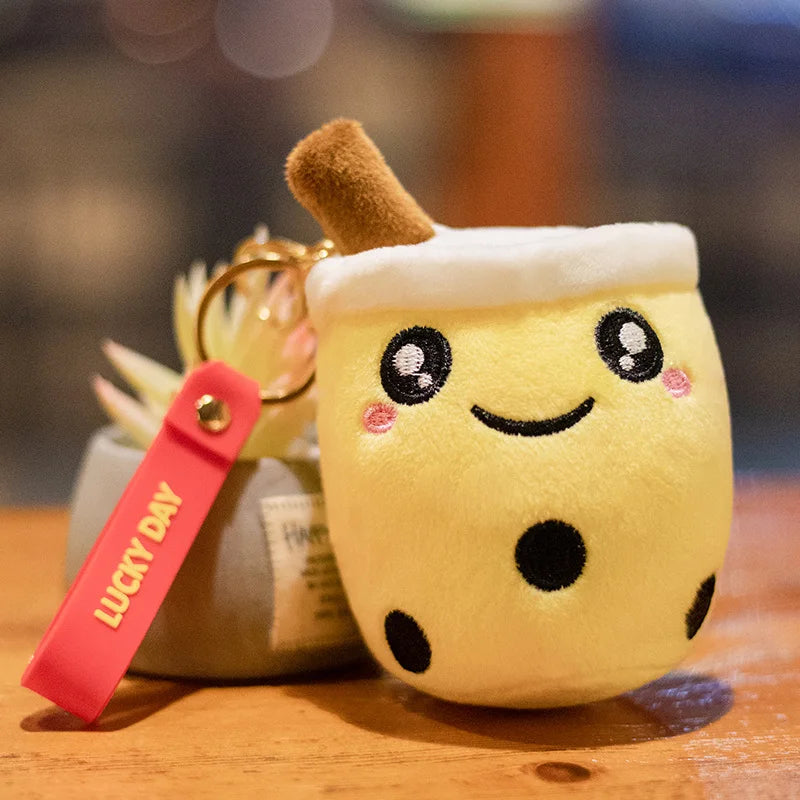 🥤 Bubble Tea Buddy Plush Keychain 🎀 Delightful Boba Companion for Your Bag! 🌟 Perfect Gift for Girls! ✨ - Pixie Quill