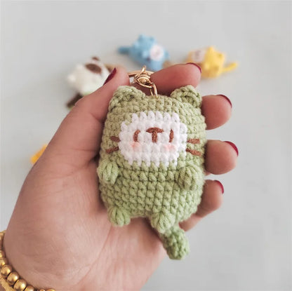 Handmade Kitten Crochet Keychain For Backpack Cute Cat Doll Pendant 🧶🐾