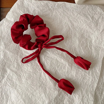 Charming Tulip Bow Scrunchies 🌸✨ Cute Hair Ties for Stylish Girls! 🎀💖 - Pixie Quill