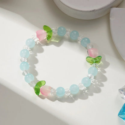 🌸 Kawaii Tulip Charm Bracelet 🎉 Colorful Beads for Fun Parties & Friendship 💖