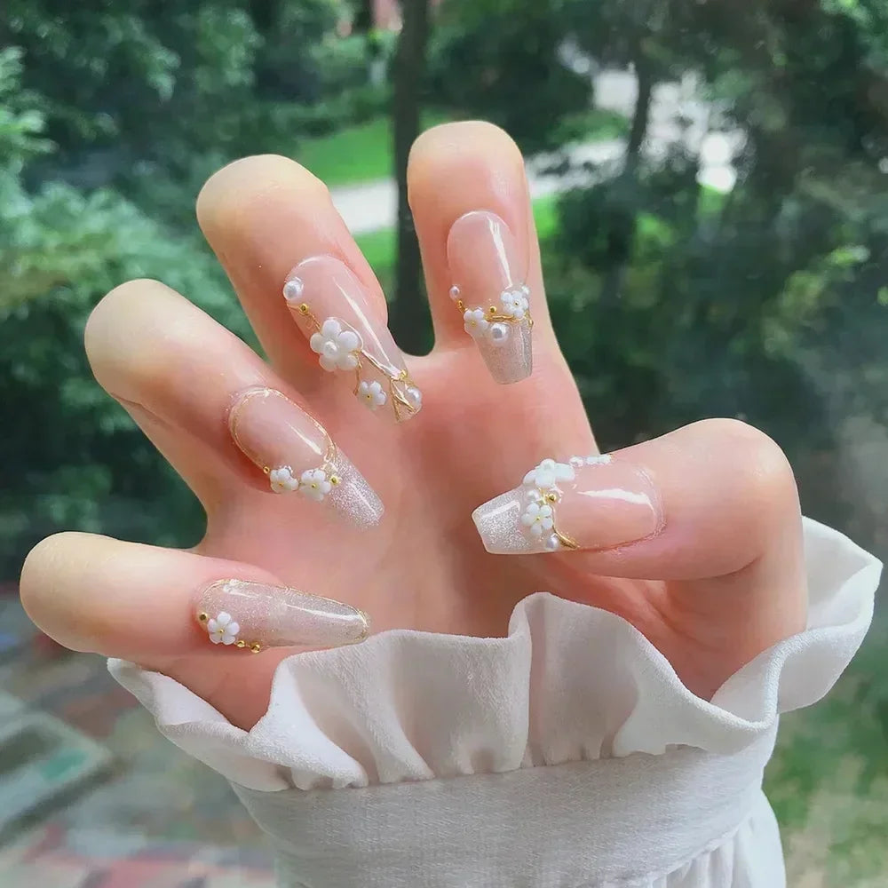 Kawaii Butterfly Dreams 🌸✨ 24pcs Press-On Fake Nails Set with Glue - Adorable Acrylic Tips for Stylish Girls 💖🦋