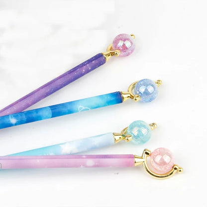 Kawaii Starry Sky Gel Pens ✨🌌 | Adorable Black Ink Neutral Pens for School & Office Supplies | 2/4pcs Random Colors! 🌈✍️