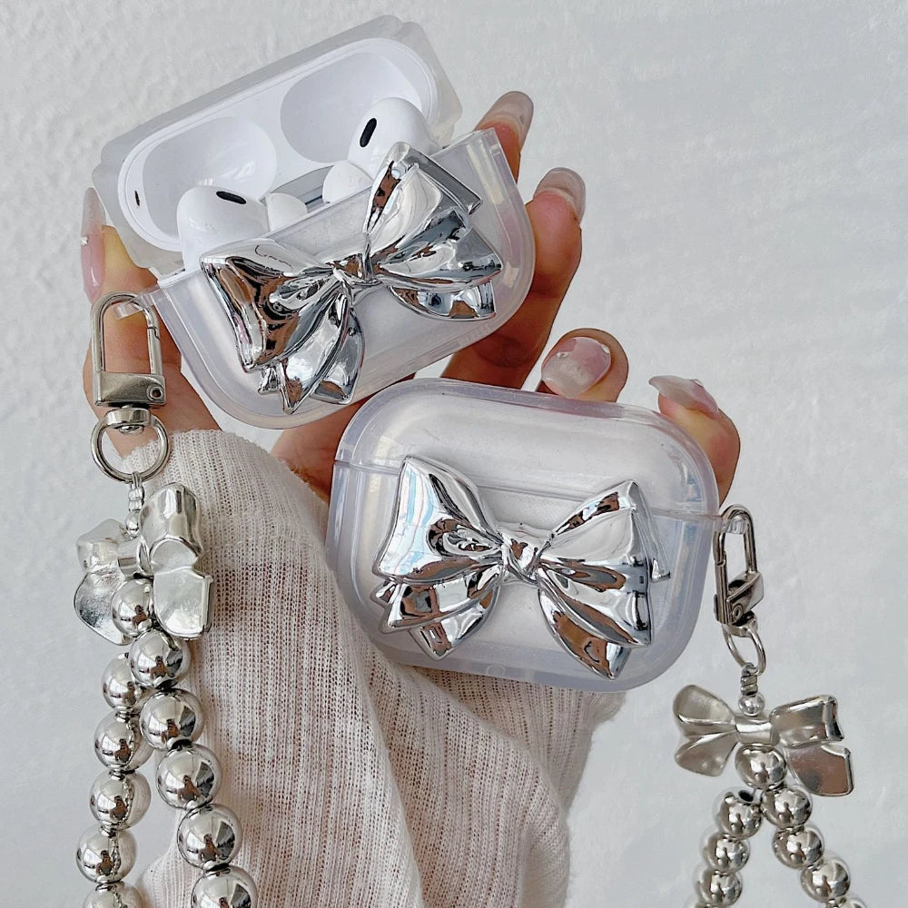Kawaii Bow-Tastic AirPods Case 🎀✨ | Cute TPU Cover for Apple Pro 2 & 3rd Gen 🎧💖