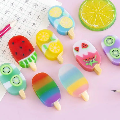 Kawaii Ice Cream Mini Eraser Set 🍦✨ - Fun Rubber Stationery for Kids!