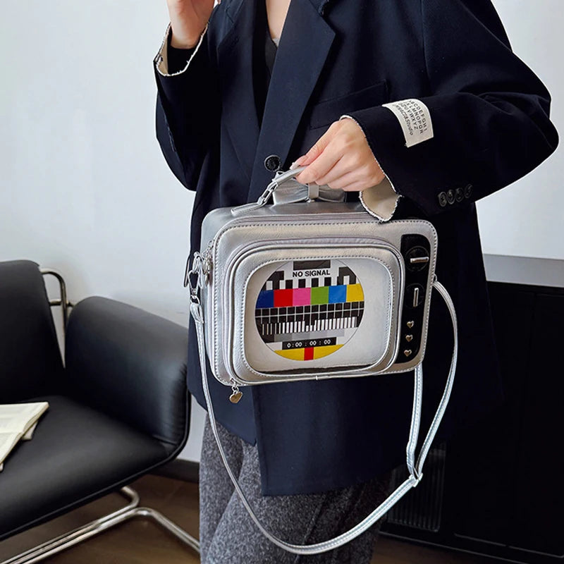Square TV Shape Ita Bag Japanese Retro Ulzzang Women Shoulder Crossbody Bag Cute Large Capacity Transparent Insert Backpack