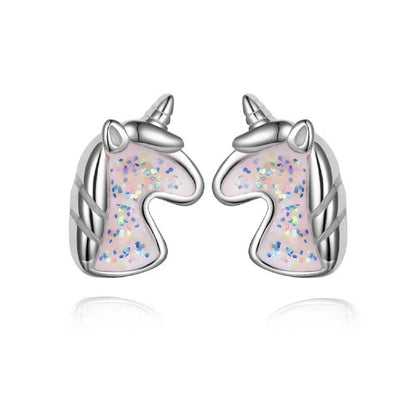 Kawaii Unicorn Stud Earrings 🌈✨ | 925 Sterling Silver Cuties for Girls & Women 🎁💖 | Adorable Birthday Gift!