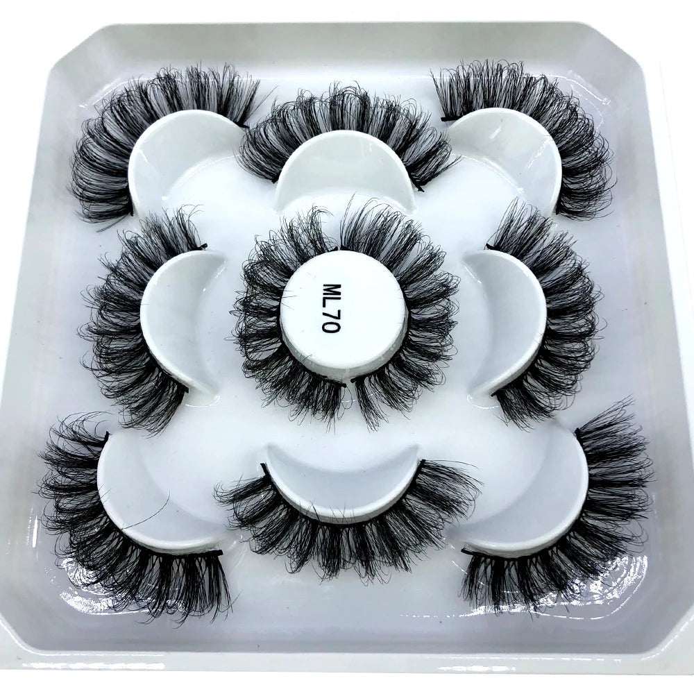 New 5 Pairs 8-25mm Natural 3D False Eyelashes Kit Mink Lashes Full Strip Look Whimsical Cute Glam 🌸✨
