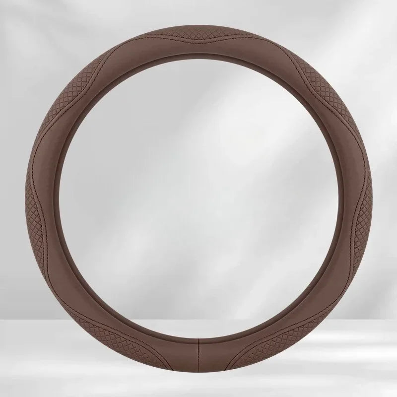 Kawaii Nappa Leather Steering Wheel Cover 🎀✨ | Cute & Stylish Universal Car Accessory for All Seasons 🚗💖