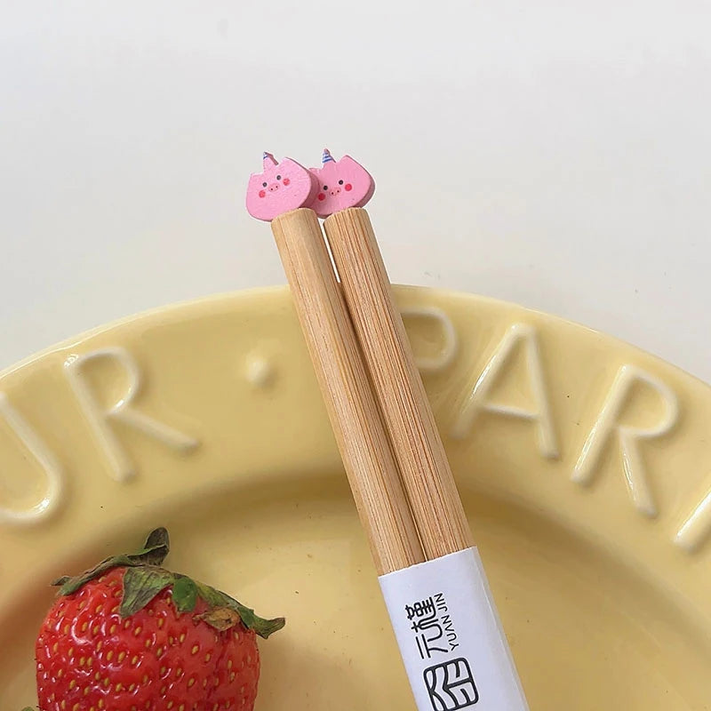 Bear-y Cute Bamboo Chopsticks 🐻🍣 - Delightful Dining Fun for All Ages! 🥢✨ - Pixie Quill