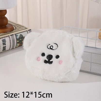 🐻✨ Adorable Plush Coin Purse & Makeup Bag - Bear Ears Edition! 🎀💖