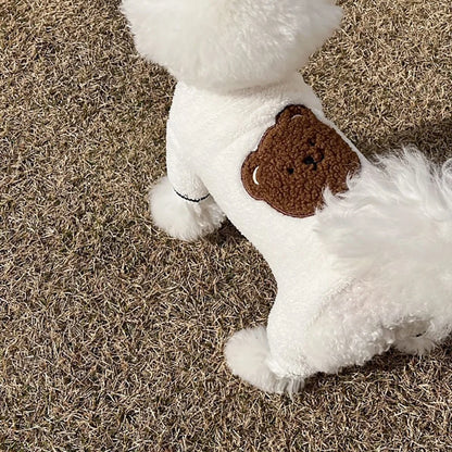 🐻 Cozy Bear Jumpsuit for Pups - Adorable Plush Winter Wear! ❄️✨