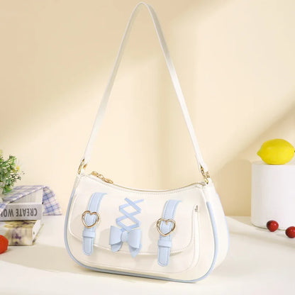 Kawaii Chic Bow PU Shoulder Bag 🎀✨ | Cute Crossbody for Trendy Women 🌸💕