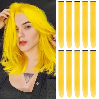 Pastel 22 Inch Colorful Clip In Hair Extensions Long Straight Party Highlights 💖