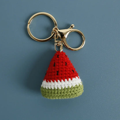 Watermelon Weaving Crochet Keychain Wool Pendant Gifts For Keys 🍉🧶