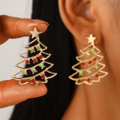 Snowflake Pearl Drop Earrings With Rhinestones For Women Christmas Jewelry ❄️