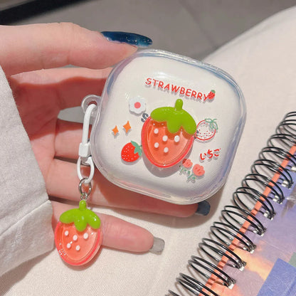 Adorable Watermelon Bunny & Bear Tulip Earphone Case 🌸🐰🍉 for Samsung Galaxy Buds - Pixie Quill