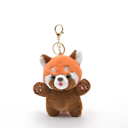 Cute Red Panda Plush Keychain Pendant Toy 🐼 Soft Raccoon Charm For Backpacks