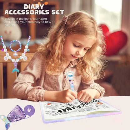 Mermaid Secret Diary Set For Girls With Lock, Keys, And Plush Necklace 🗝️🐚✨