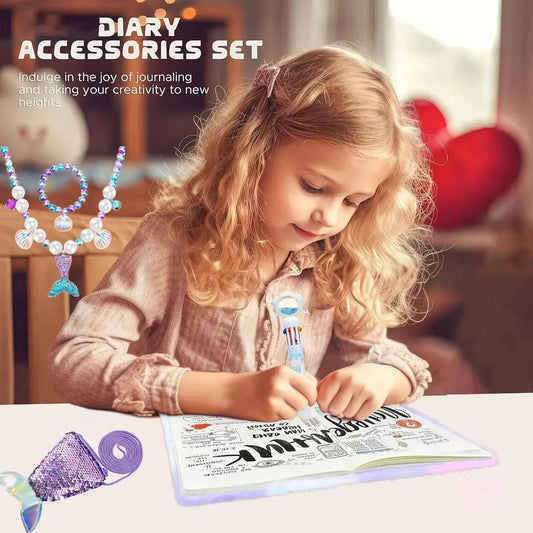 Mermaid Secret Diary Set For Girls With Lock, Keys, And Plush Necklace 🗝️🐚✨