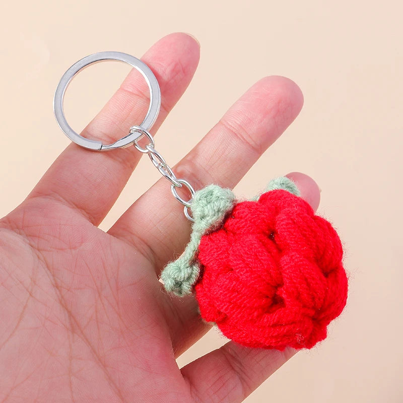 Playful Handmade Knitted Pig Dog Keyrings for Gifts 🐷🐶