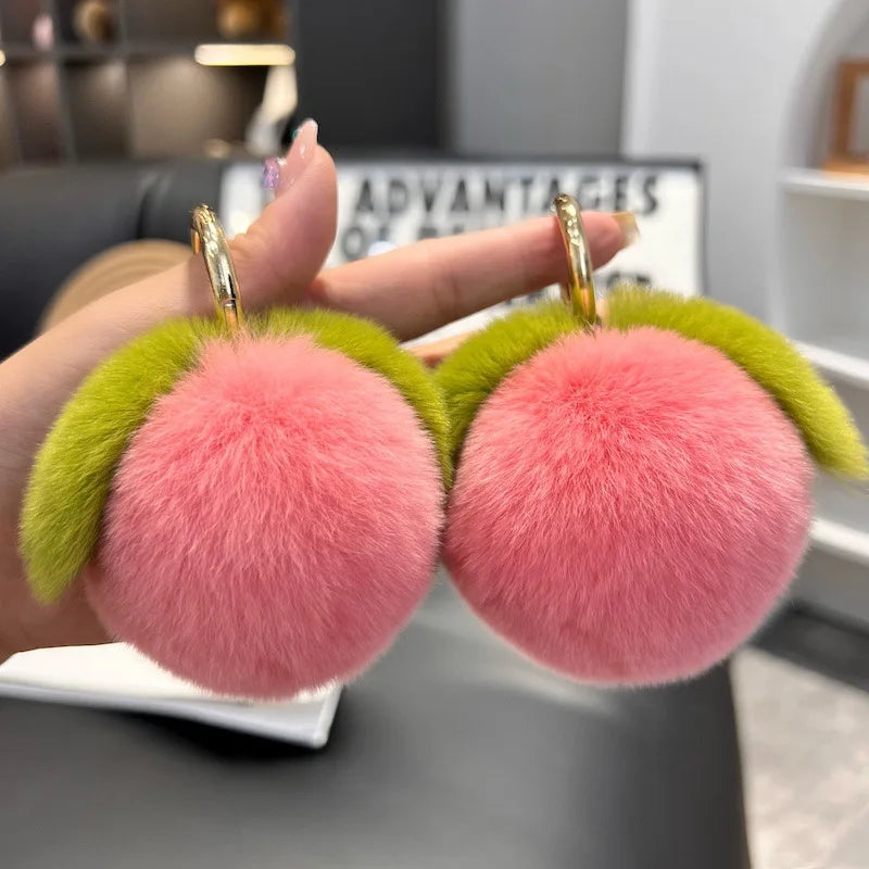 Furry Grape Keychain Plush Charm Cute Fur Accessory 🍇🧸