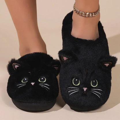 Fluffy Cat Slippers For Women And Men Warm Indoor Plush Slides 🐾😺❄️