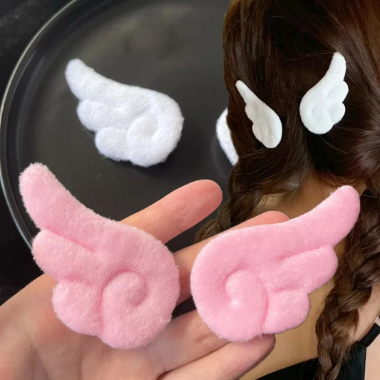 Kawaii Angel Wing Plush Hairpin Set 🕊️✨ | Cute Hair Clips for Girls - Adorable Accessories for Daily Wear & Parties! 🌸💕