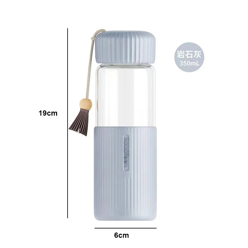 💖Adorable 350ml Glass Water Bottle for Girls 🌼 Perfect for School & Travel 🚀 - Pixie Quill