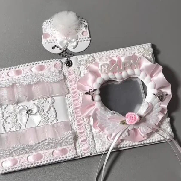 Pastel Kpop Photocard Binder With Ribbon Holder Keychain 🎀 Cute School Supplies