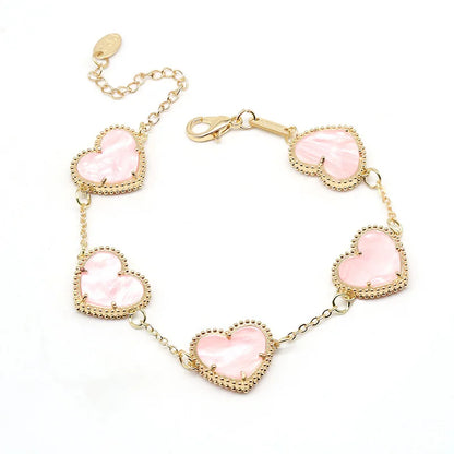 Kawaii Heart Charm Bracelets 💖✨ - Cute Personalized Gift for Women 🌈💚🖤❤️