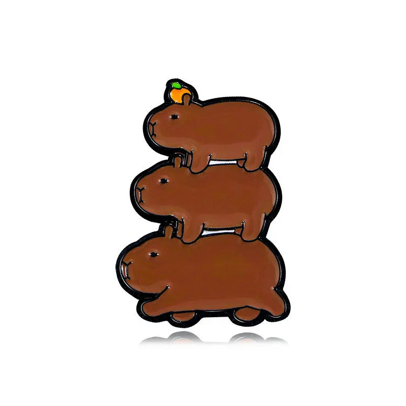 Cute Capybara Balloon Enamel Pins 🎈✨ Kawaii Animal Brooches for Kids & Friends - Trendy Jewelry Gift!