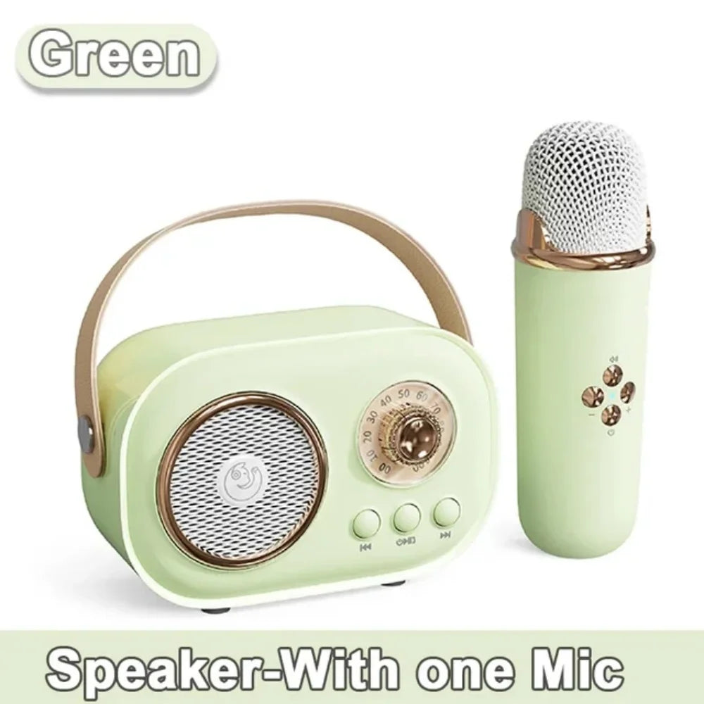Kawaii Bluetooth Speaker 🎶 with Wireless Microphone 🎤 | Fun Karaoke 🎤 TF Card & FM Play | Perfect for Kids' Birthday Parties 🎉 | HIFI Bass & Handsfree Calling 💖