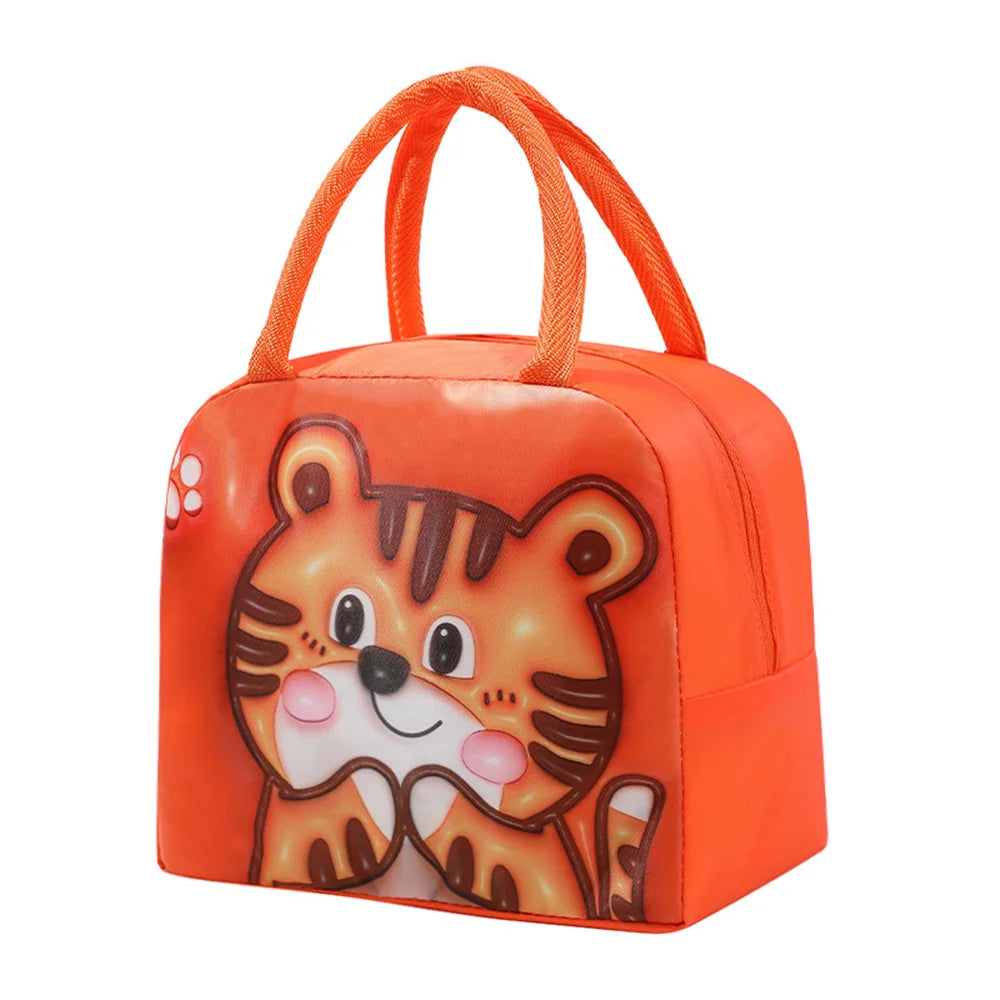Kawaii 3D Animal Pattern Bento Bag 🐻🍱 | Large Capacity Insulated Lunch Tote for Kids & Adults 🌈✨