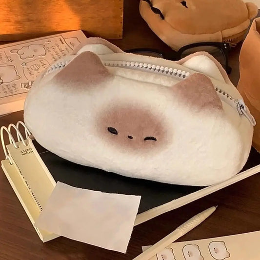 Kawaii Plush Toast Pencil Case 🍞✨ | Adorable Large Capacity Pen Organizer for Students 🎨🖊️