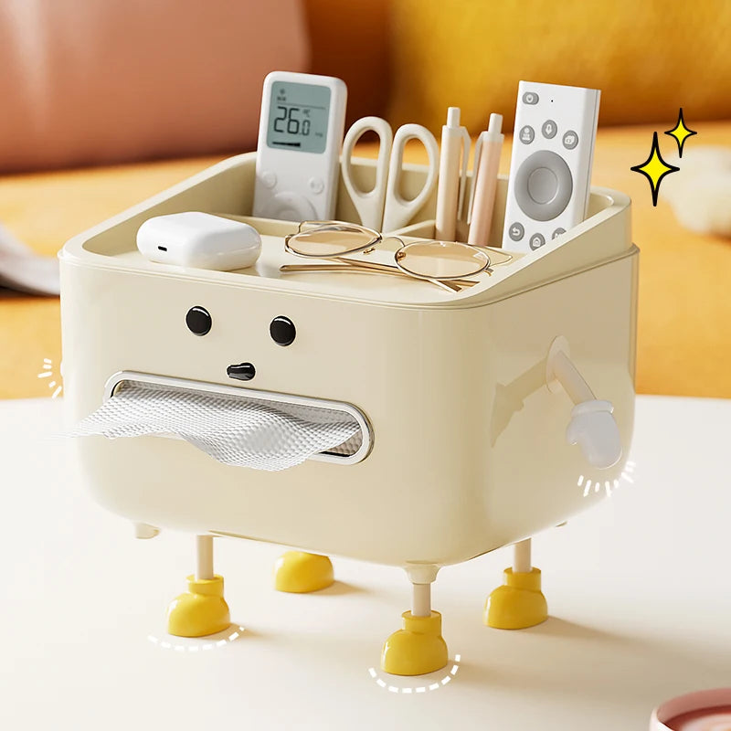 Kawaii Chic Multi-Function Remote Control Organizer 💖✨ - Stylish Paper Towel Box for Modern Homes 🏡🧸