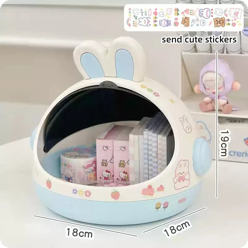 Adorable Bunny Desk Organizer - Kawaii Storage Box for Hair Accessories & Stationery 🐇✨