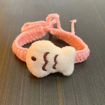 Adorable Wooly Pet Necklace 🎀 | Adjustable Collar for Pups & Kittens 🐾 | Cute Knitted Bowtie Accessory 🌸