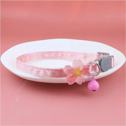 ✨ Cute Pink Lace Bow & Bead Cat Choker with Bell 🐾 Perfect Pet Accessory! 💖