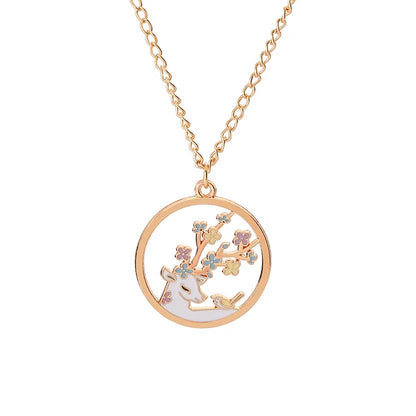 🐰✨ Adorable Sakura Bunny & Cat Pendant Necklace - Cute Charm for Trendy Ladies! 🌸💖 - Pixie Quill