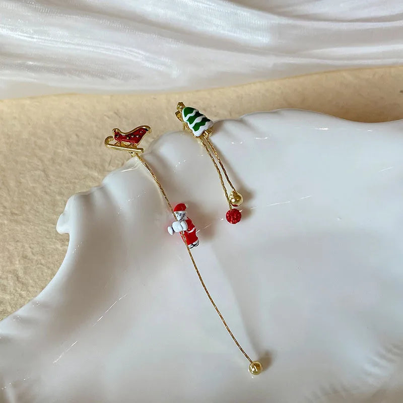 Cute Pom Pom Ball Bow Snowflake Elk Earrings For Women And Girls 🎀✨