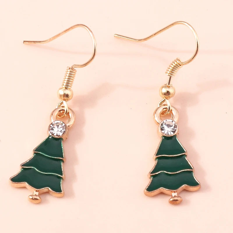 Whimsical Christmas Drop Earrings For Women Tree Deer Santa Dangle Jewelry 🎄✨