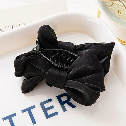 Kawaii Large Satin Bow Hair Claw 🎀✨ Adorable Hair Accessory for Trendy Girls - 12CM Fashion Statement!