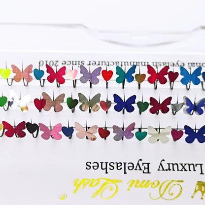 ✨ Rainbow Glitter Lashes - Kawaii Butterfly Star Individual Extensions for Magical Makeup! 🌈💖