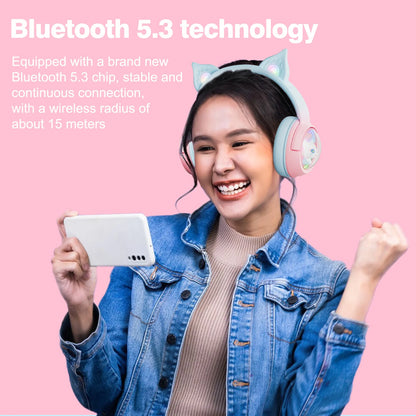 Kawaii ONIKUMA B5 Tri-Mode Gaming Headset 🎮✨ Cute 3D Cartoon Design with RGB Lighting & Microphone for iPad, Tablet & PS4 🐾🎧