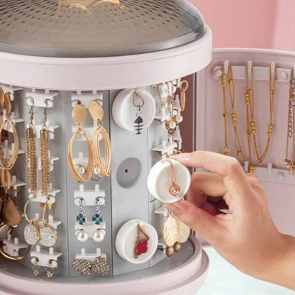 Kawaii Crown Jewelry Organizer 🌸✨ - Cute Travel Case for Rings, Earrings & Necklaces 💖👜